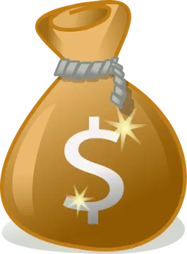 a money bag with a dollar symbol on it