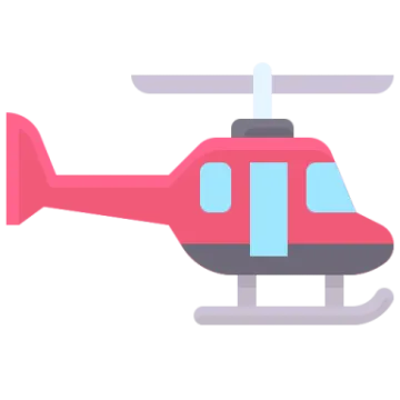 a helicopter icon on a white background