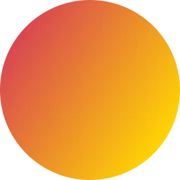 an orange circle with a white background