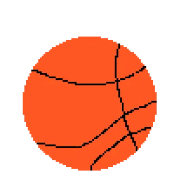 an orange ball on a white background