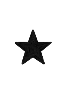 a black star on a white background
