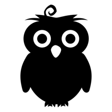 a black and white silhouette of an owl