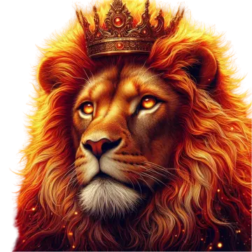 a lion with a crown on its head
