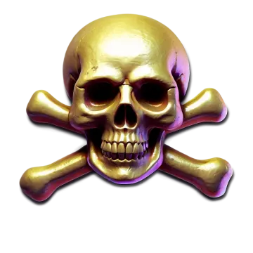 a skull and crossbones on a white background