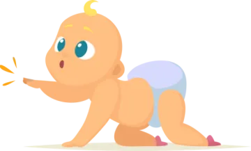 a baby pony with blue eyes and a pink tail