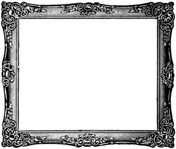 a black and white drawing of an ornate frame