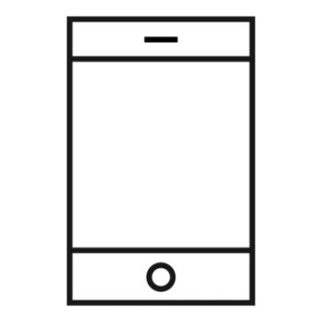 a black and white icon of an iphone