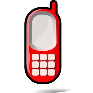 a red cell phone on a white background