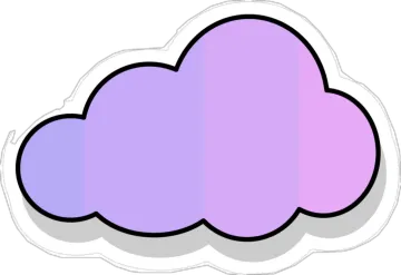 a purple cloud on a white background