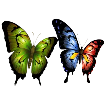 two butterflies on a white background