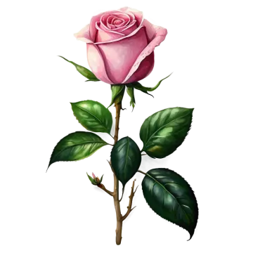 a pink rose on a white background