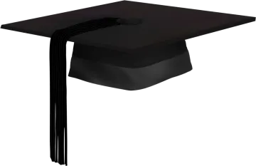 a black graduation cap on a white background