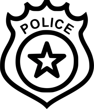 a police badge on a white background
