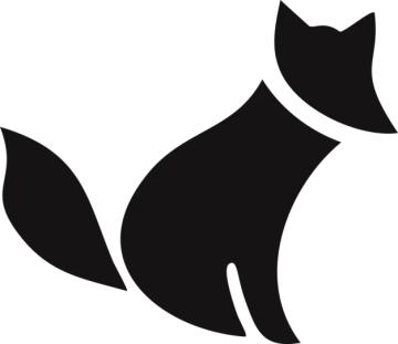 a black and white silhouette of a cat