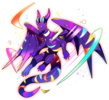 a drawing of a purple and black pokemon