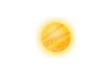 a yellow sphere on a white background