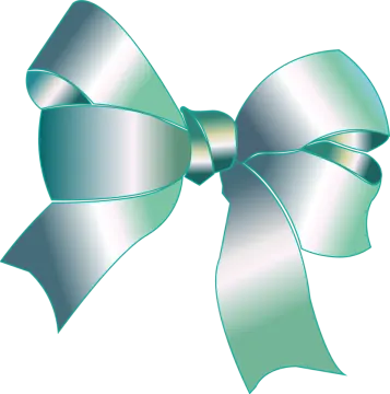 a green bow with a white background