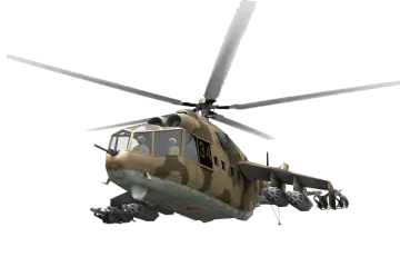 a military helicopter flying through the air