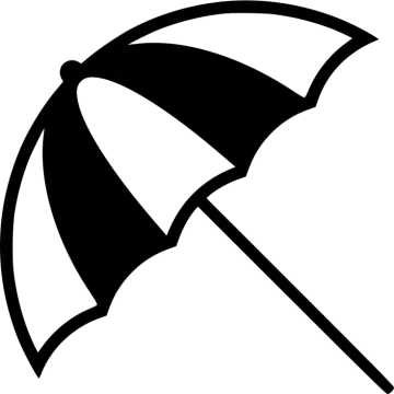 a black and white image of an umbrella