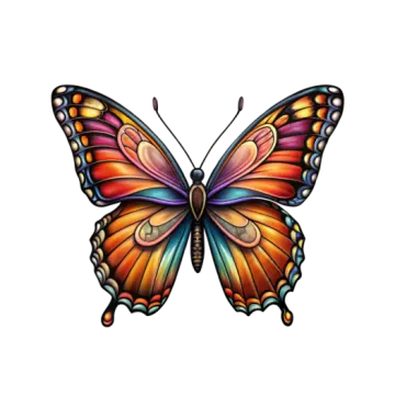 a colorful butterfly tattoo design