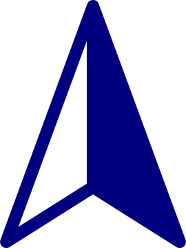 the blue triangle logo