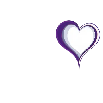 a purple heart on a white background