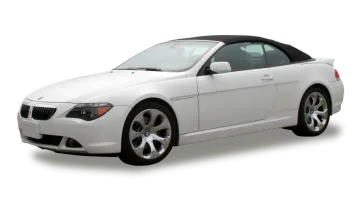 a white bmw convertible is shown in this image