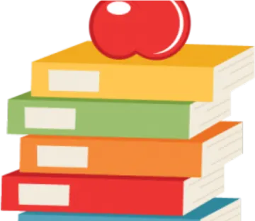 a stack of books with an apple on top