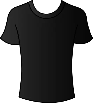a black t shirt on a white background