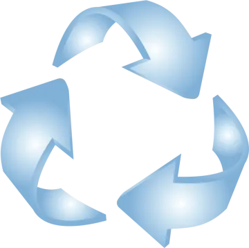 a blue recycling symbol