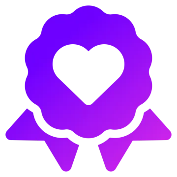 a heart in the middle of a purple circle