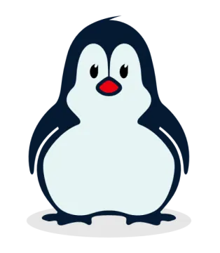 a cartoon penguin sitting on the ground