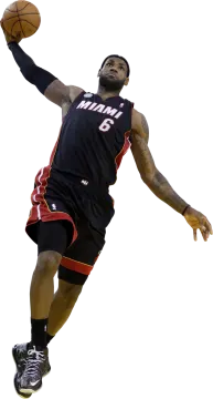 a basketball player is jumping in the air