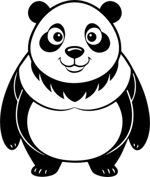 a black and white panda bear