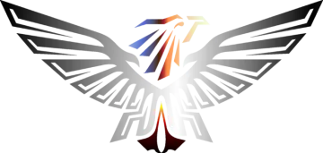 a white bird with orange and blue wings
