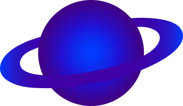 an image of a blue saturn