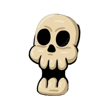 a cartoon skull with its mouth open