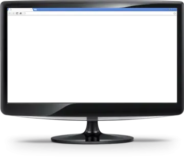 a computer monitor with a blank screen