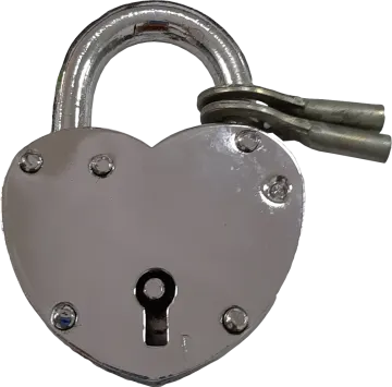 a heart shaped lock on a white background