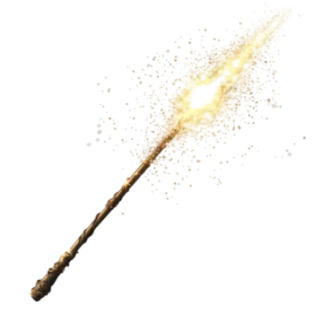 an image of a harry wand flying through the air