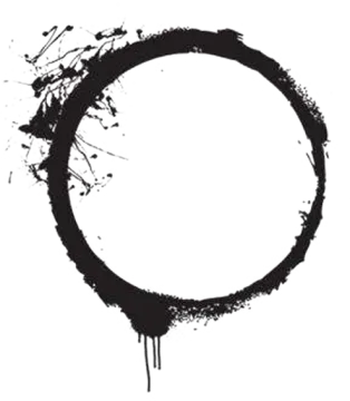a black and white image of a circle