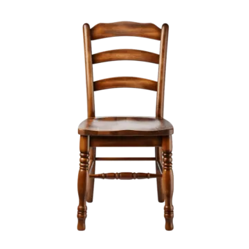 a wooden chair on a white background