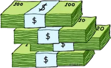 a stack of money