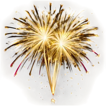 a bunch of gold and red fireworks
