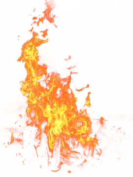 fire on a white background