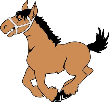 a cartoon horse running