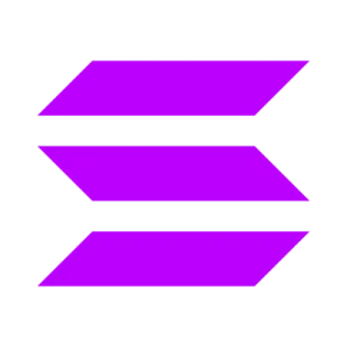 a purple arrow with the letter e