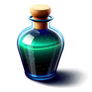 a glass bottle with a wooden stopper