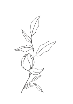 a black and white drawing of a flower
