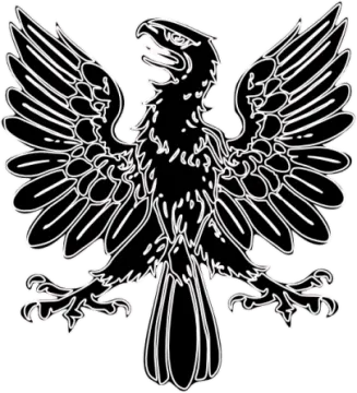 a black and white drawing of an eagle